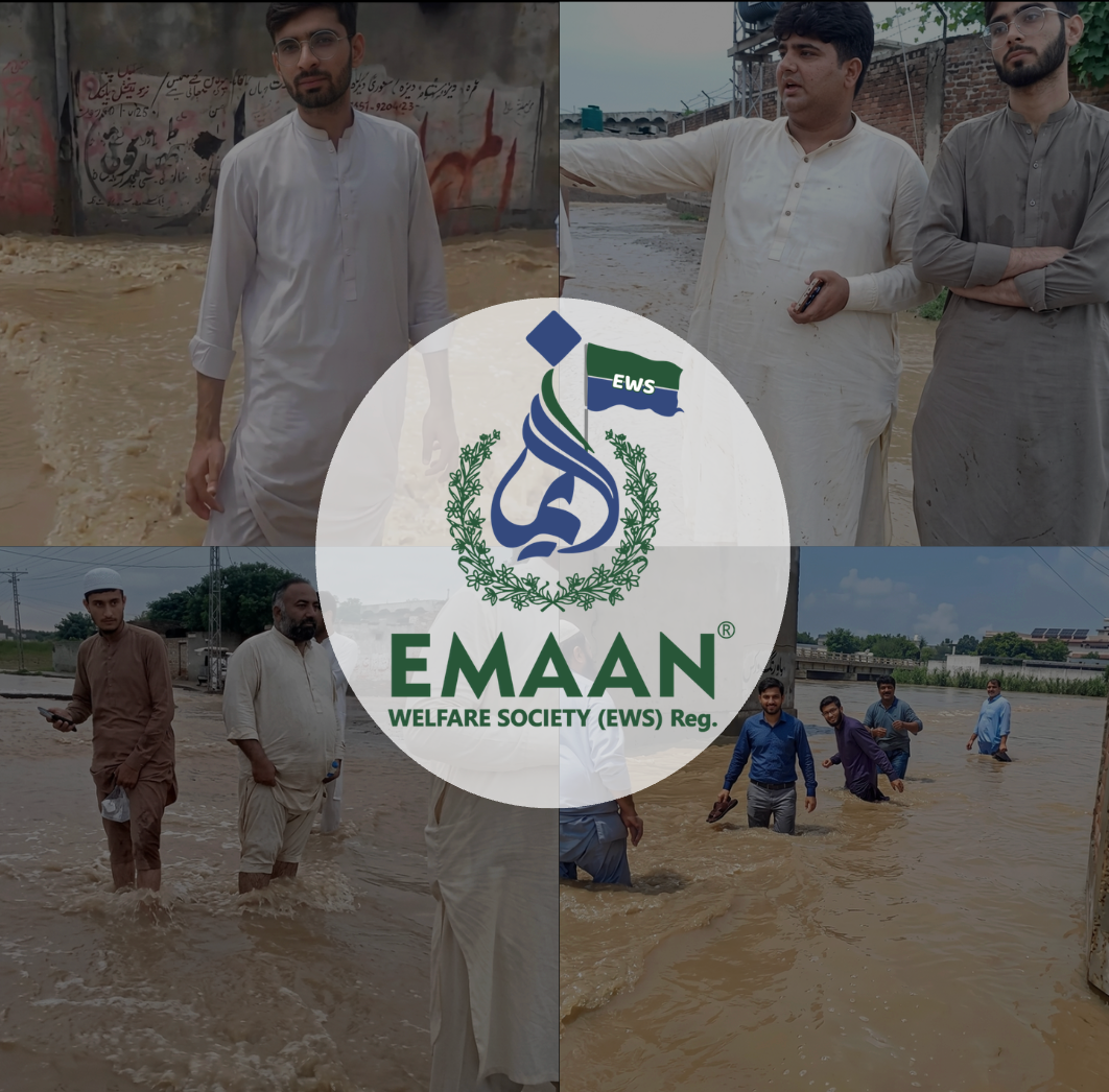 Volunteers distributing relief in the field